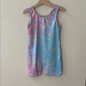 Domusgo One Piece Gymnastic Graffeti Leotard Unitard Girls Size 5-6
